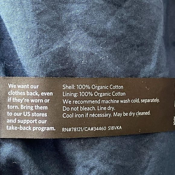 Eileen Fisher HAND-PRINTED Jacket Womens M/M Organic Cotton Indigo Blue Cardigan - Picture 6 of 7